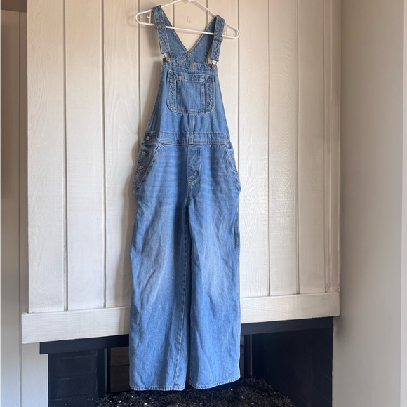 Old Navy Baggy Wide Leg Denim Overalls - Picture 1 of 6
